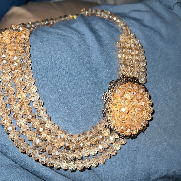 Fashion Hand crafted Multi Layered Crystal glass Beaded  Necklace - Picture 16 of 17